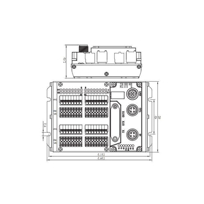 CC-Link protocol, IP20, 32DI/DO adaptive configuration, NPN, terminal type, remote module, 009D51